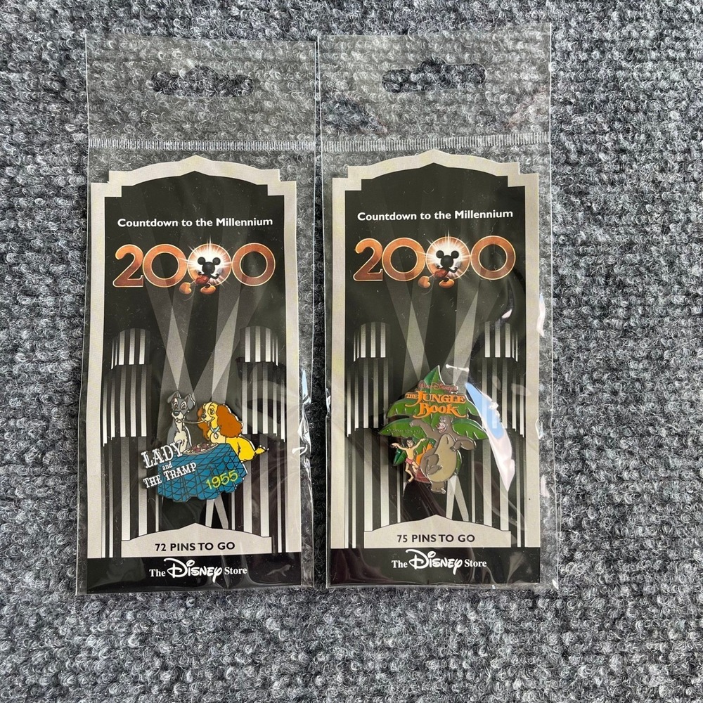 Disney Store Countdown to the Millennium Pins Lady and the Tramp Jungle Book Lot